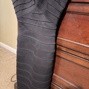 BCBGMaxAzria Black Bandage Midi Dress